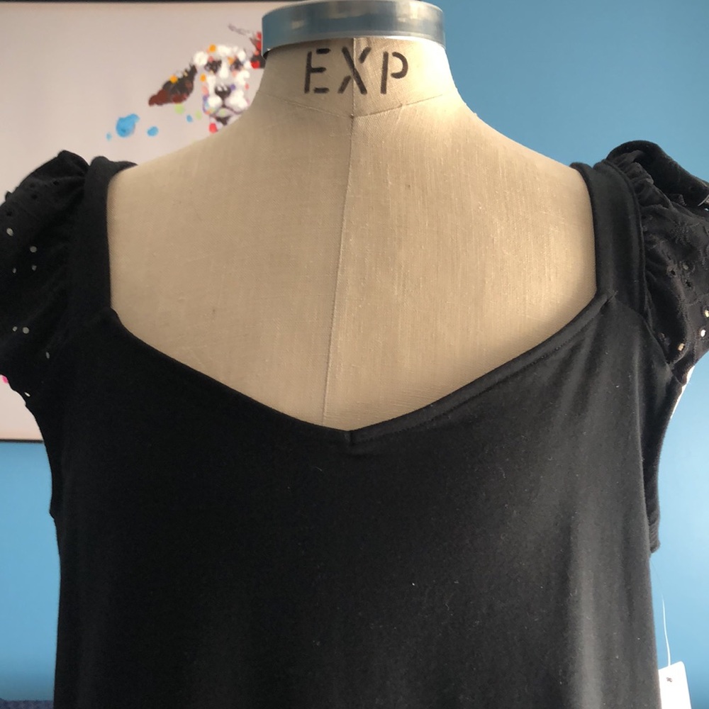Eyelet Ruffle Sleeve Tank - Picture 2 of 5